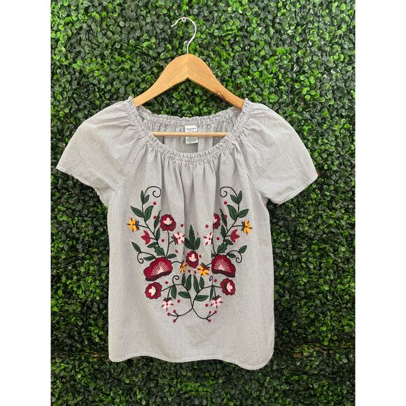 Arizona Youth Large Floral Embroidered Blouse, Size L - Picture 1 of 5
